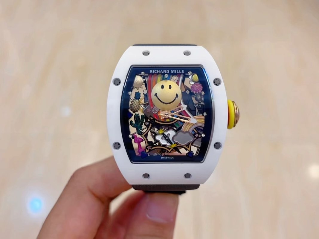 Richard Mille Smiley White Ceramic Tonneau Watch
