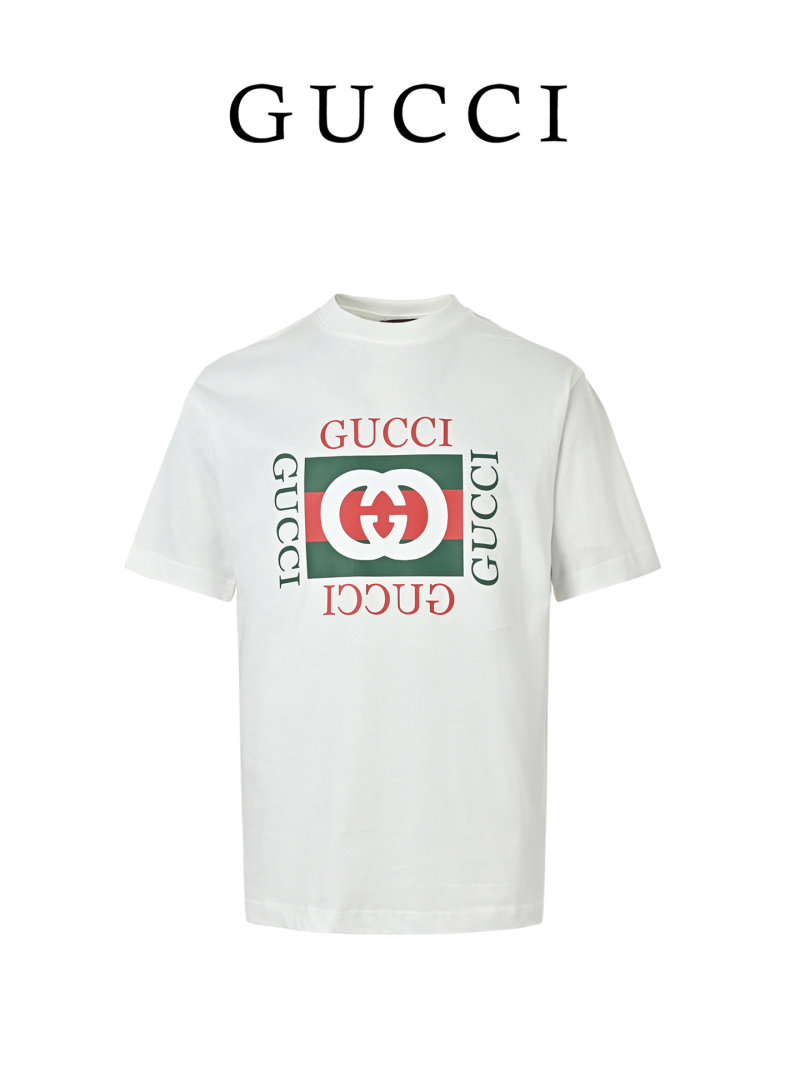 Gucci Logo Print White T-Shirt view