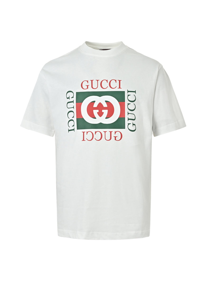 Gucci Logo Print White T-Shirt view