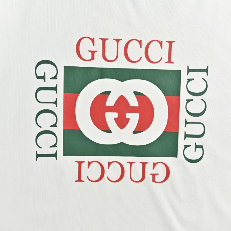 Gucci Logo Print White T-Shirt view