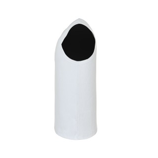 Essentials White Ribbed Tank Top with Black Logo view 10