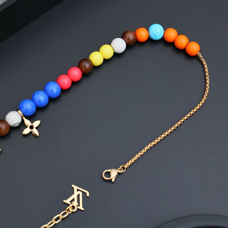 LV Surfin Beads Multicolor Necklace with Gold Charms view