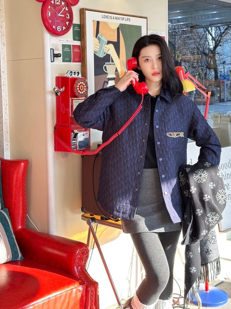 Dior Monogram Quilted Down Jacket Navy view