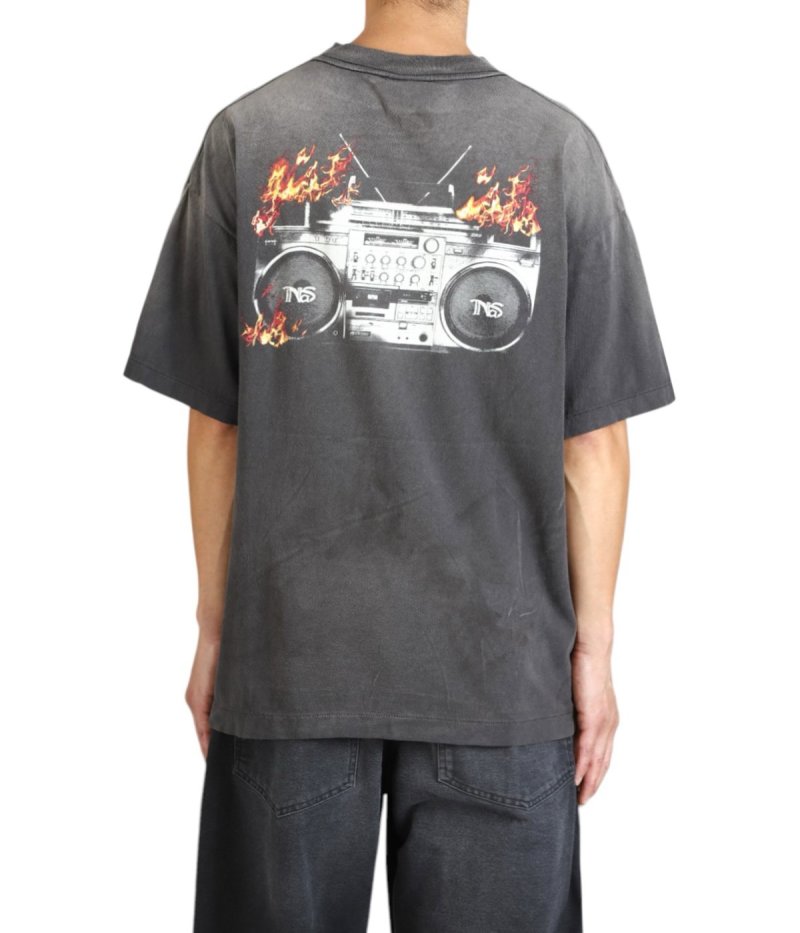 Nas Fire Graphic Black T-Shirt view