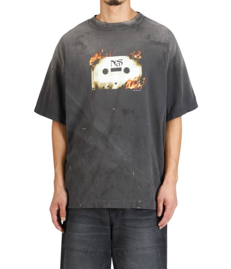 Nas Fire Graphic Black T-Shirt view