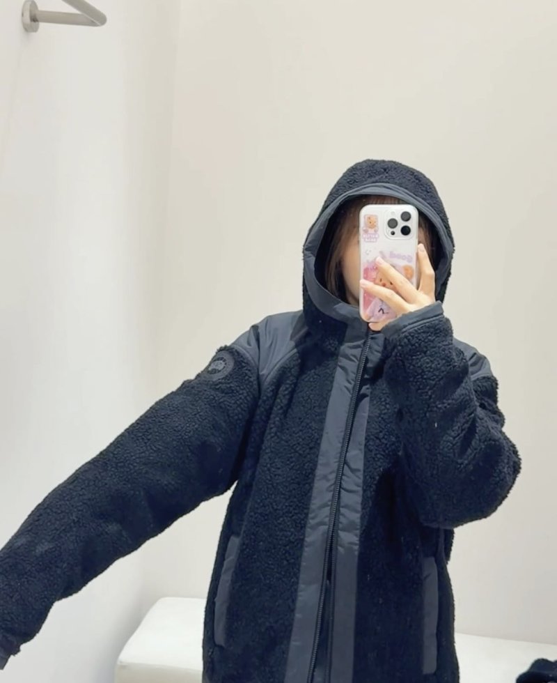 Sherpa Fleece Puffer Jacket - Charcoal Grey view