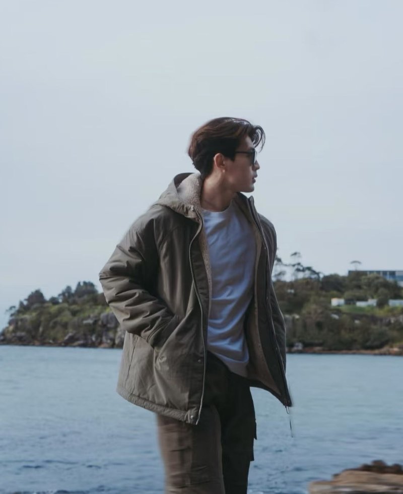 Sherpa Fleece Puffer Jacket - Charcoal Grey view