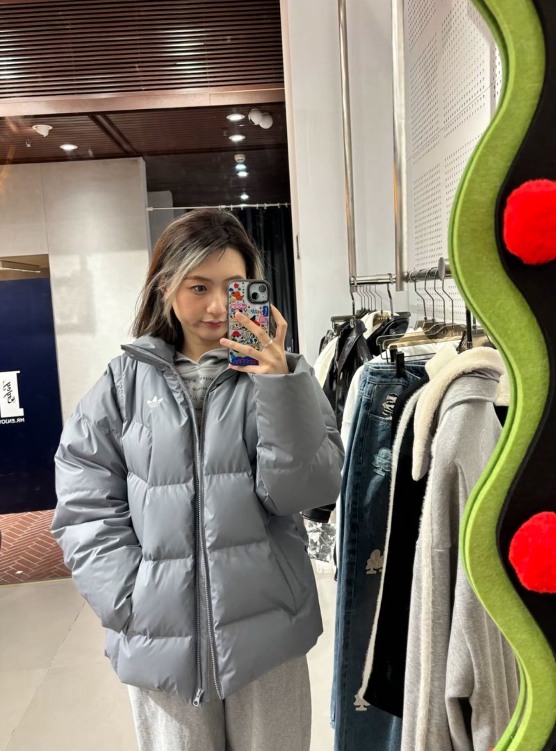 Grey Puffer Down Jacket - Oversized Fit view