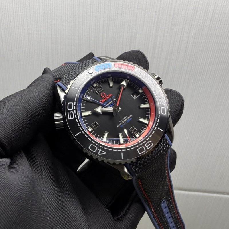 Omega Seamaster 600M GMT Black Dial Rubber Strap Watch