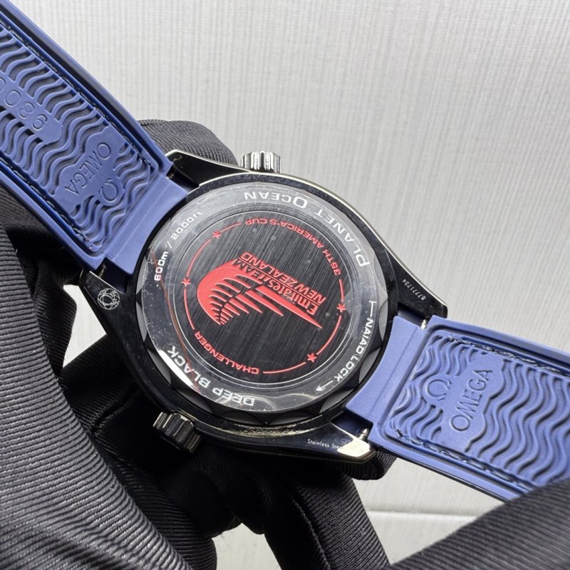 Omega Seamaster 600M GMT Black Dial Rubber Strap Watch view