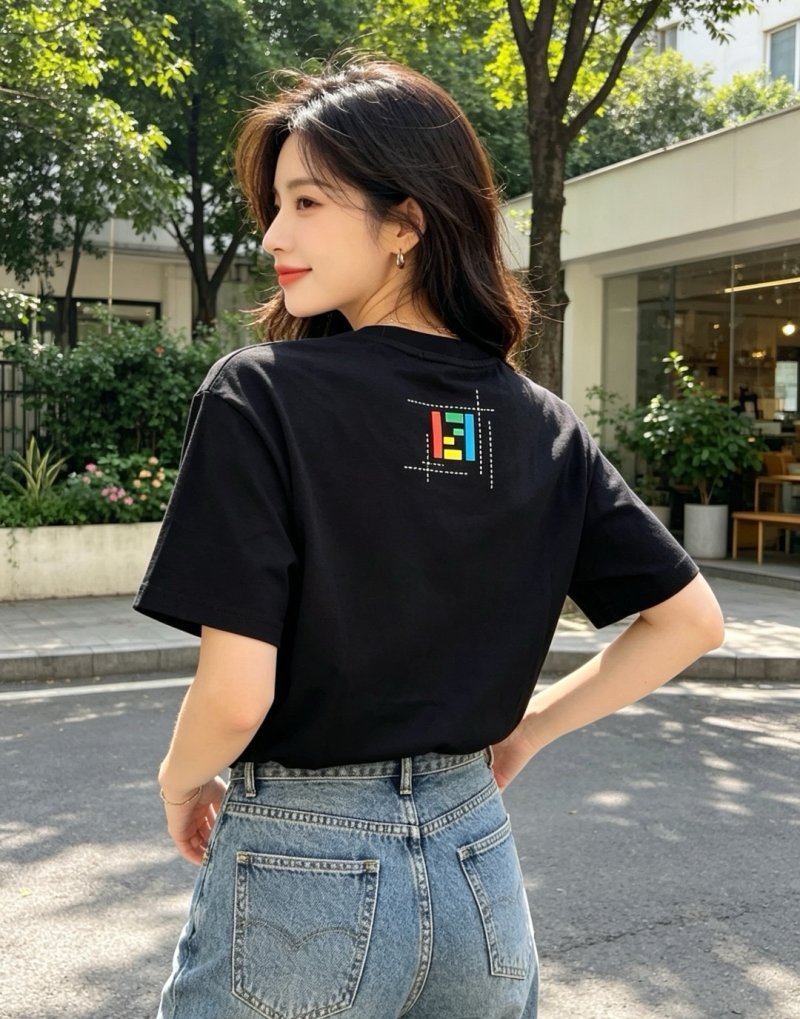 Fendi Zucca Pocket Logo Black T-Shirt view