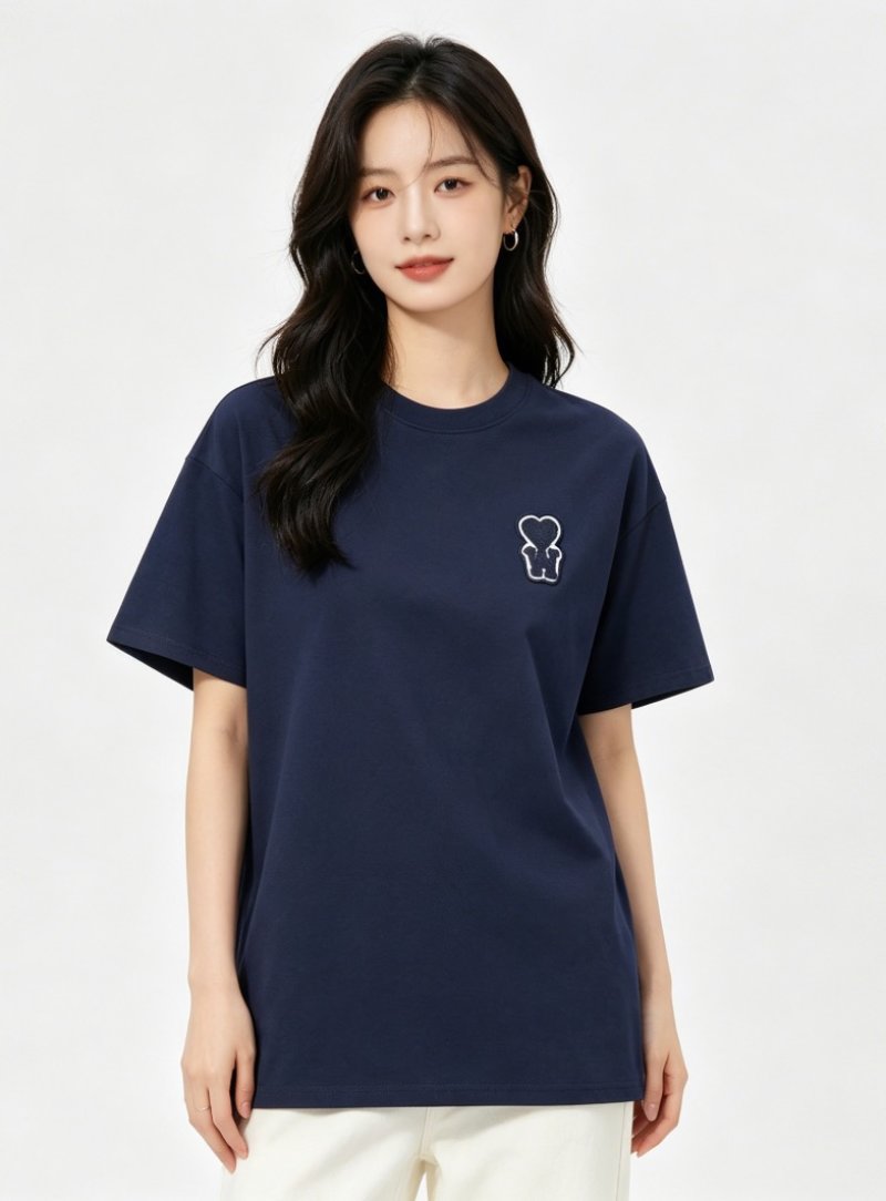 Navy Bear Outline Short Sleeve T-Shirt