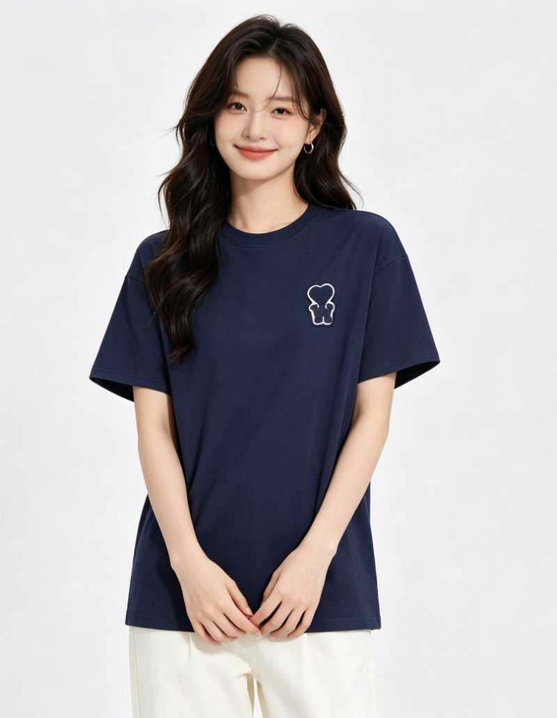 Navy Bear Outline Short Sleeve T-Shirt view