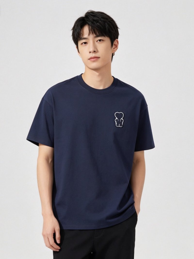 Navy Bear Outline Short Sleeve T-Shirt view