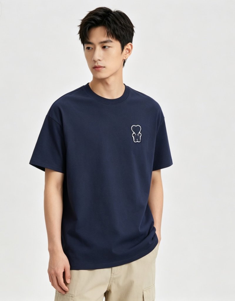 Navy Bear Outline Short Sleeve T-Shirt view