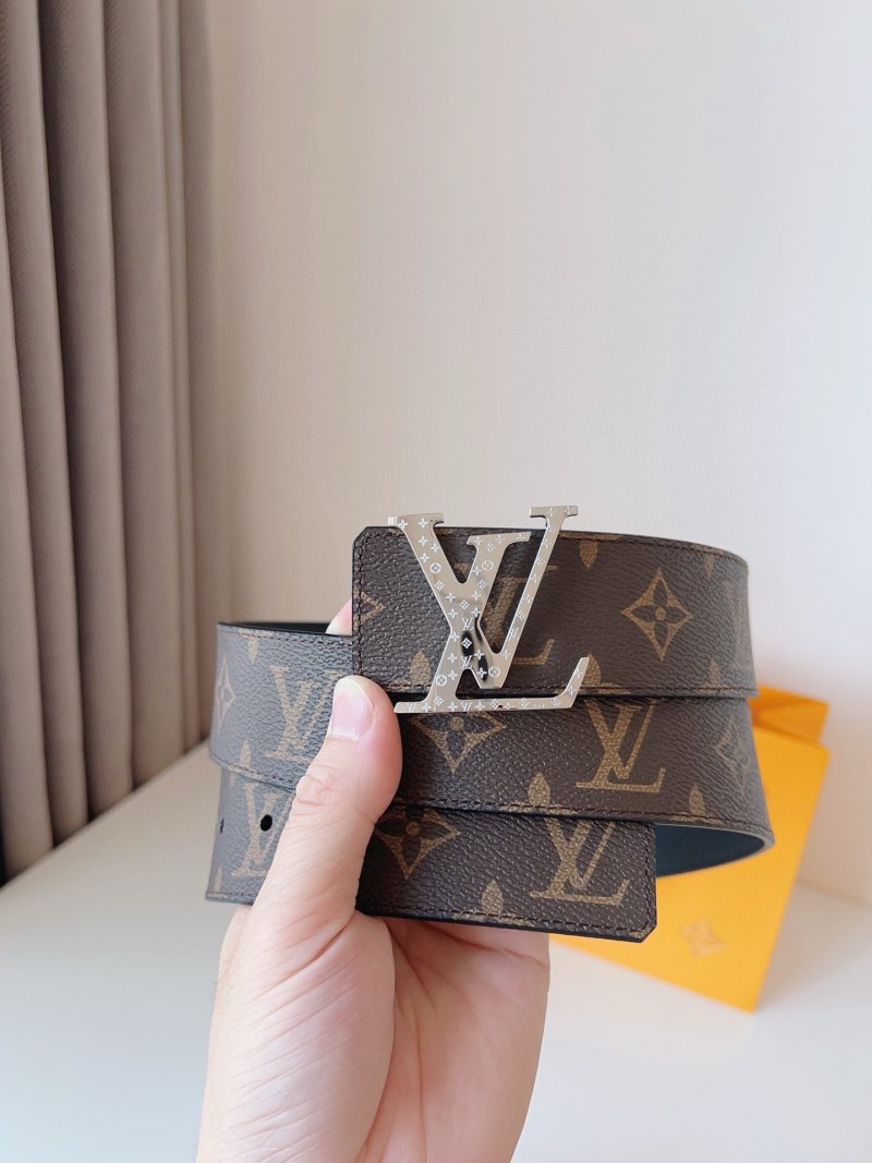 Louis Vuitton Monogram Canvas Belt with LV Buckle - Brown