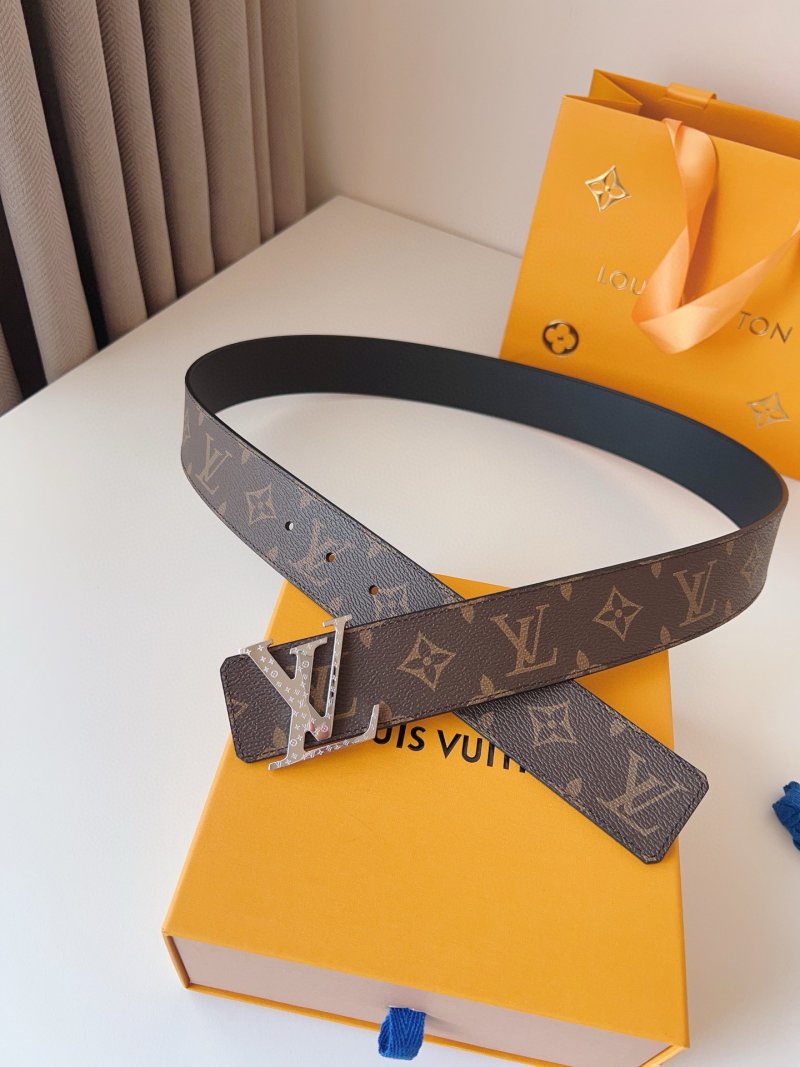 Louis Vuitton Monogram Canvas Belt with LV Buckle - Brown view