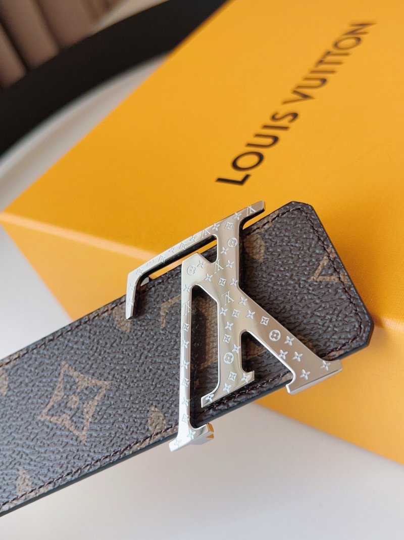 Louis Vuitton Monogram Canvas Belt with LV Buckle - Brown view