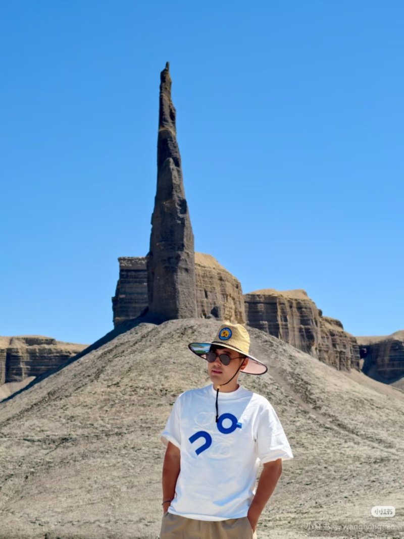 White Oversized T-Shirt with Blue Logo Print view