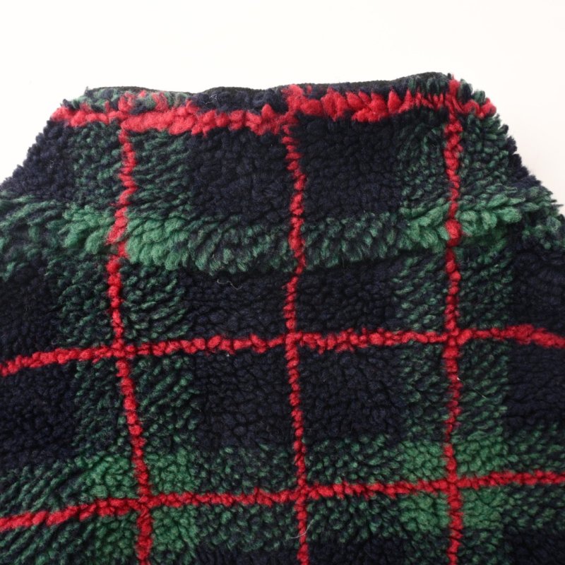 Miu Miu Checked Wool Fleece Jacket Navy Red Green view