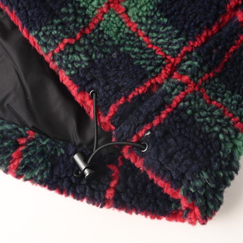 Miu Miu Checked Wool Fleece Jacket Navy Red Green view