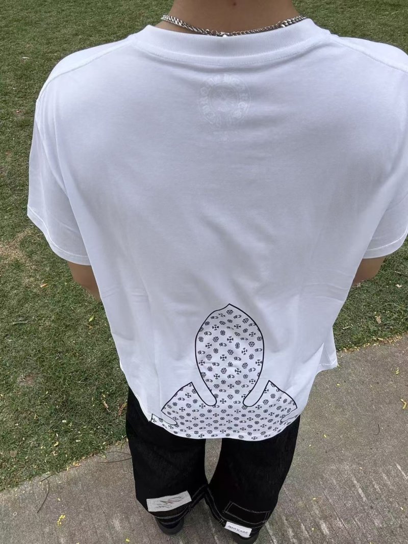 White Short Sleeve T-Shirt with Graphic Back Print