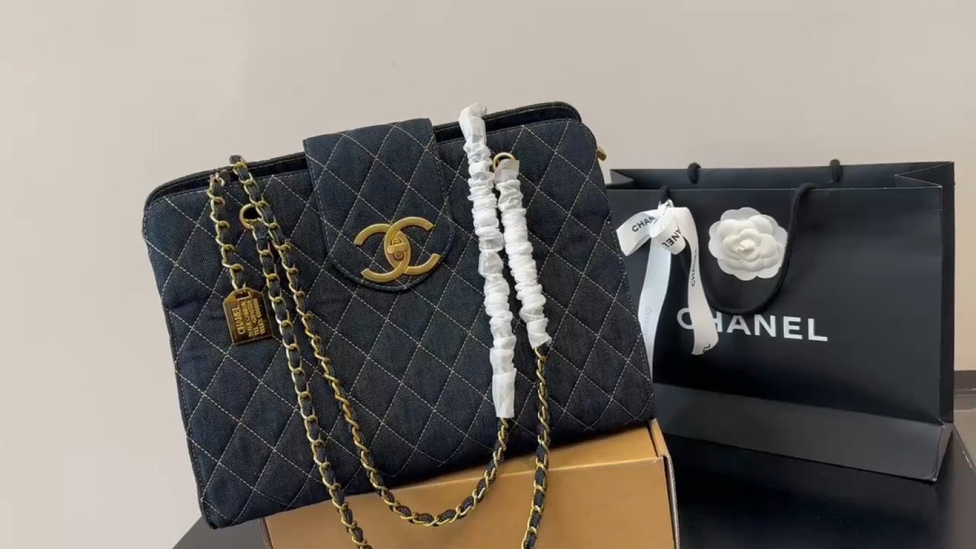 Chanel Quilted Navy Caviar Chain Shoulder Bag