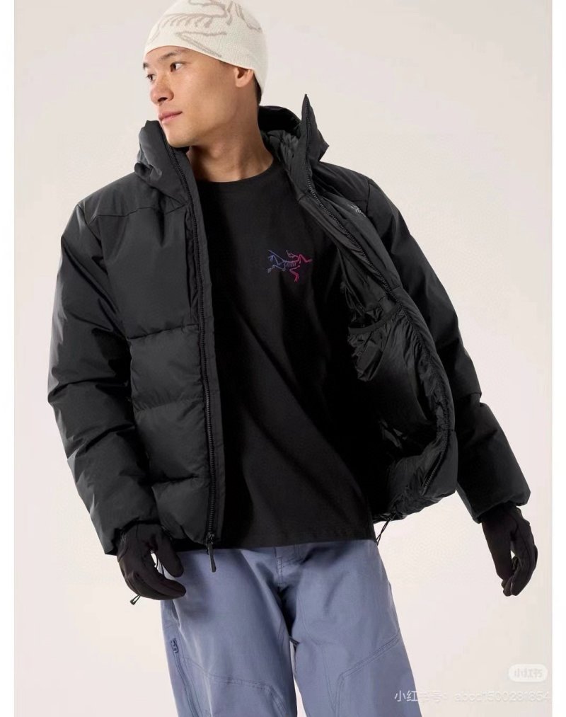 Black Puffer Down Jacket - Short Oversized Fit view