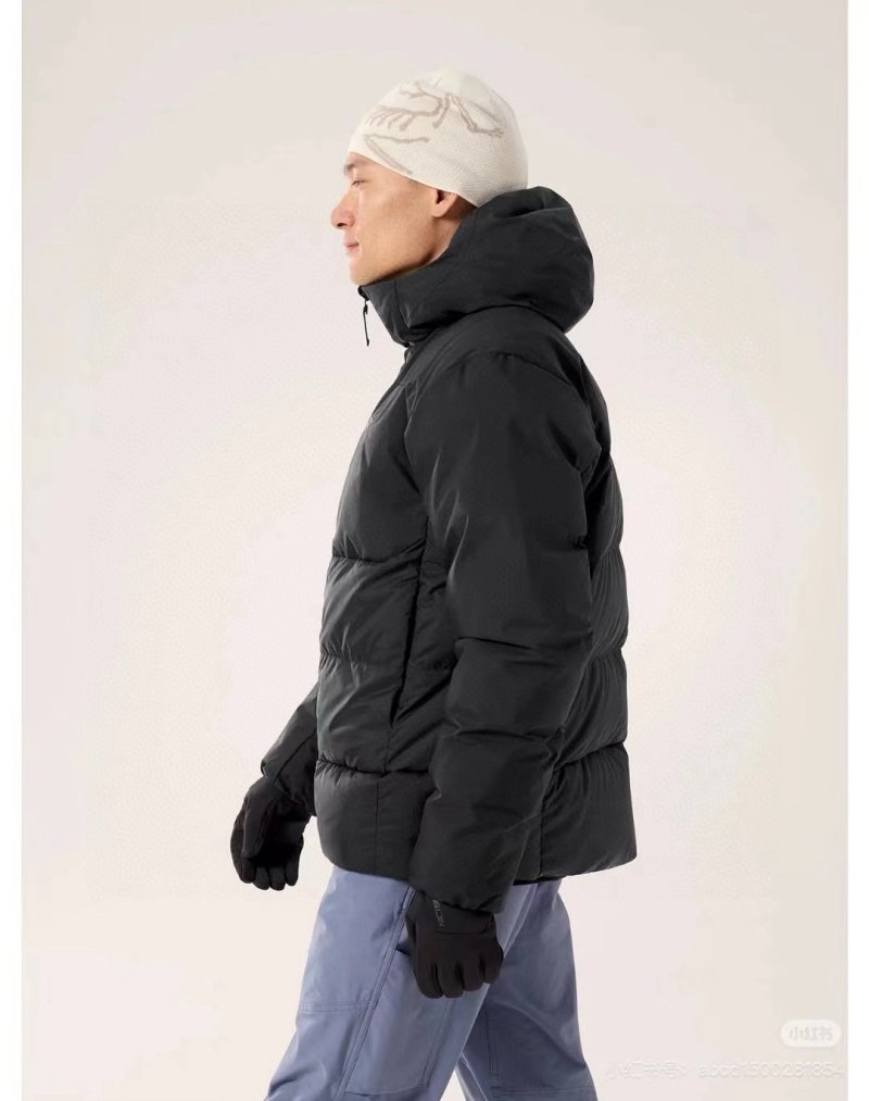 Black Puffer Down Jacket - Short Oversized Fit view