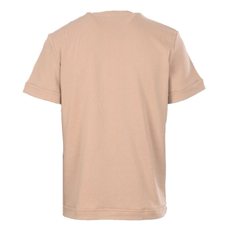 Beige Oversized Short Sleeve T-Shirt with Chest Pocket view