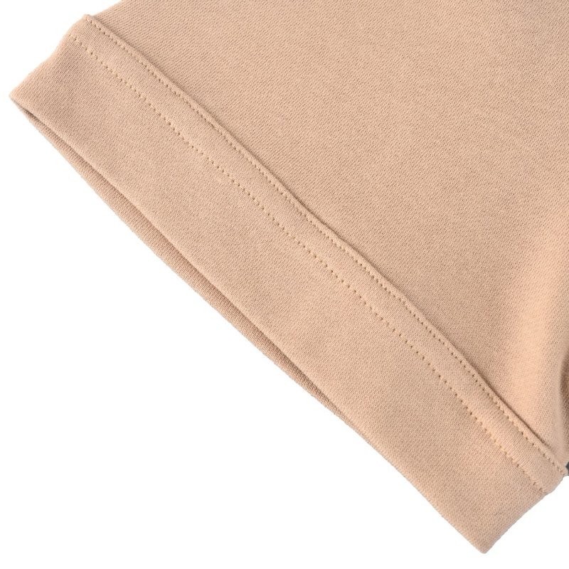 Beige Oversized Short Sleeve T-Shirt with Chest Pocket view
