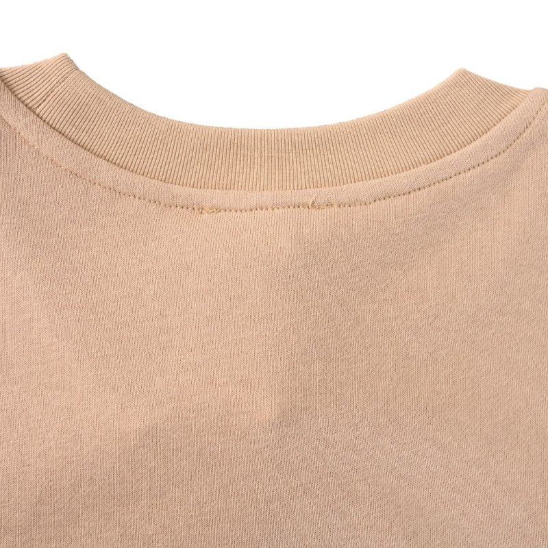 Beige Oversized Short Sleeve T-Shirt with Chest Pocket view