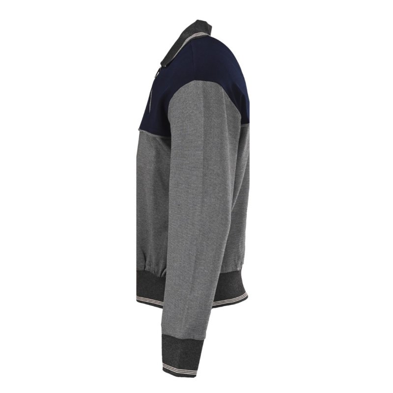 Color-Block Half-Zip Pullover Jacket Navy & Grey view