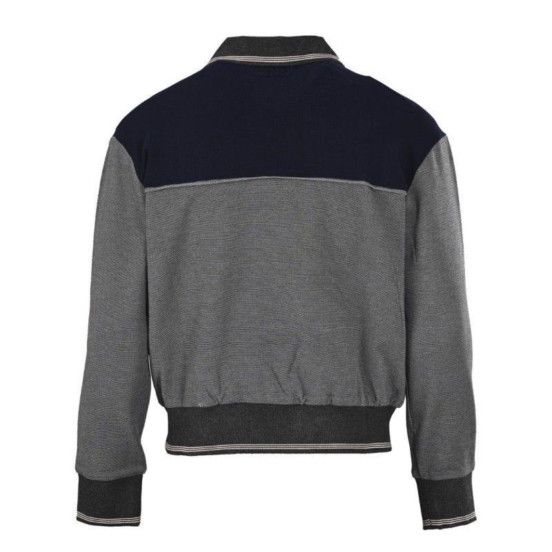 Color-Block Half-Zip Pullover Jacket Navy & Grey view