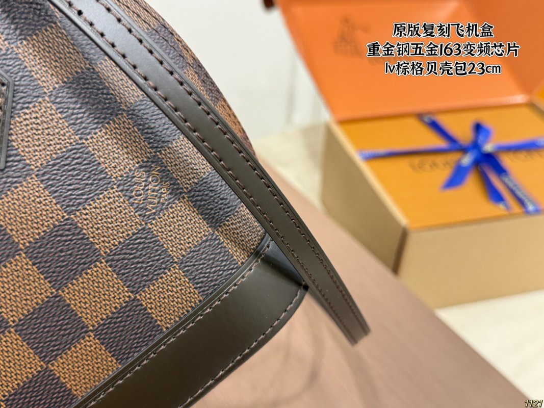 Louis Vuitton Damier Ebene Shell Handbag Brown view