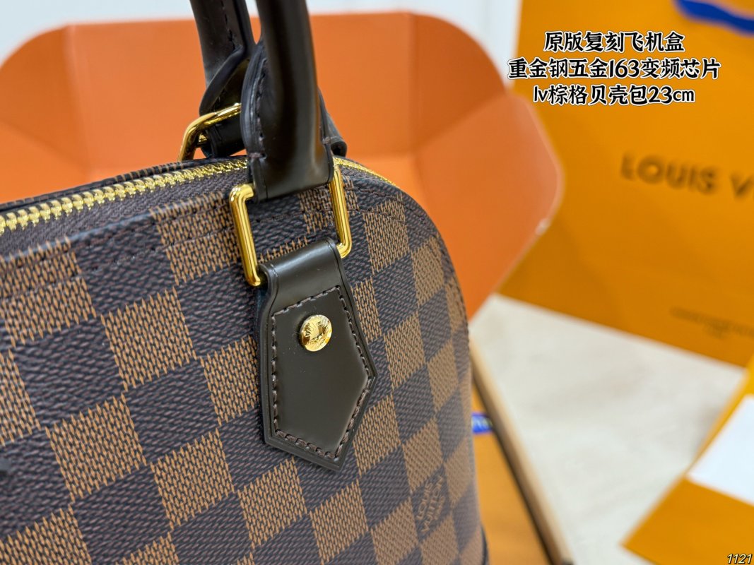 Louis Vuitton Damier Ebene Shell Handbag Brown view
