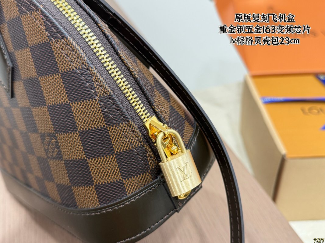 Louis Vuitton Damier Ebene Shell Handbag Brown view