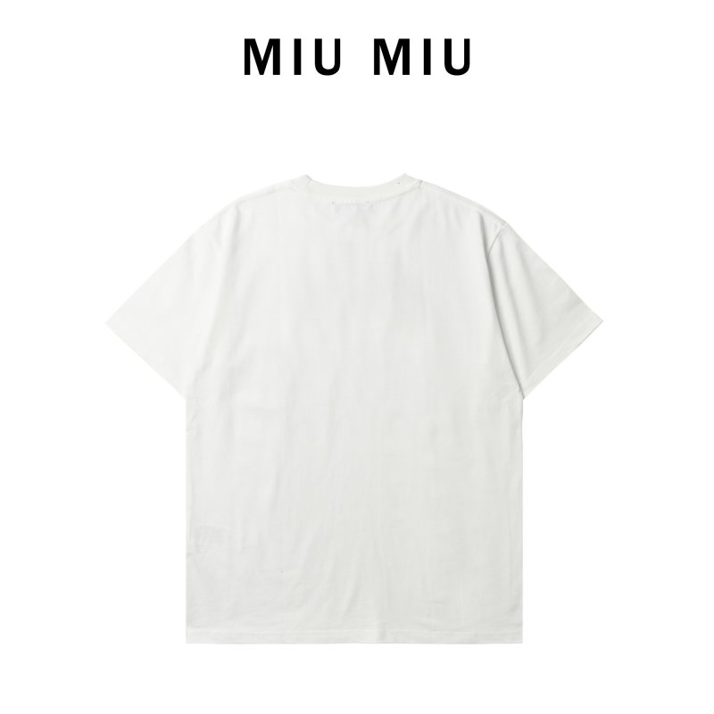 Miu Miu Sneaker Print White T-Shirt view