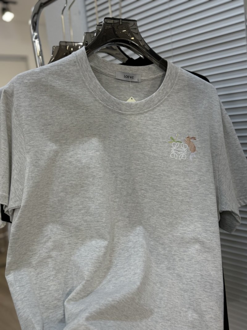Loewe Black Short Sleeve T-Shirt with Embroidered Logo