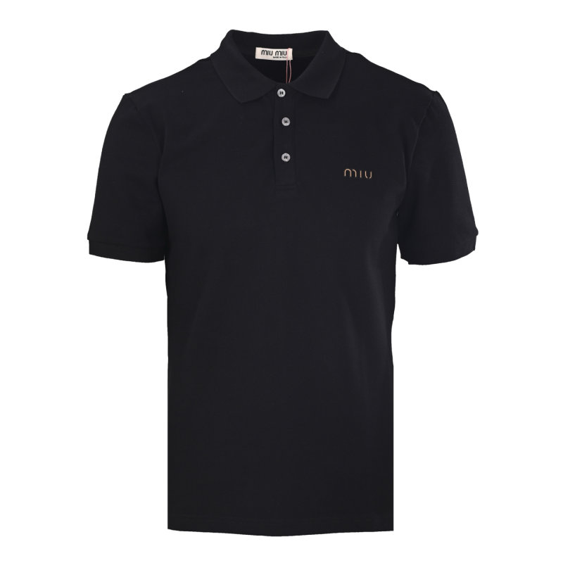 Miu Miu Black Short Sleeve Polo Shirt view