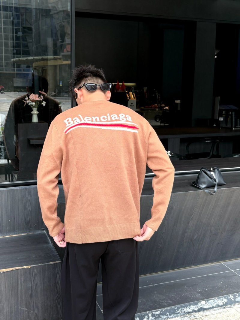 Balenciaga Camel Logo Crewneck Sweater view