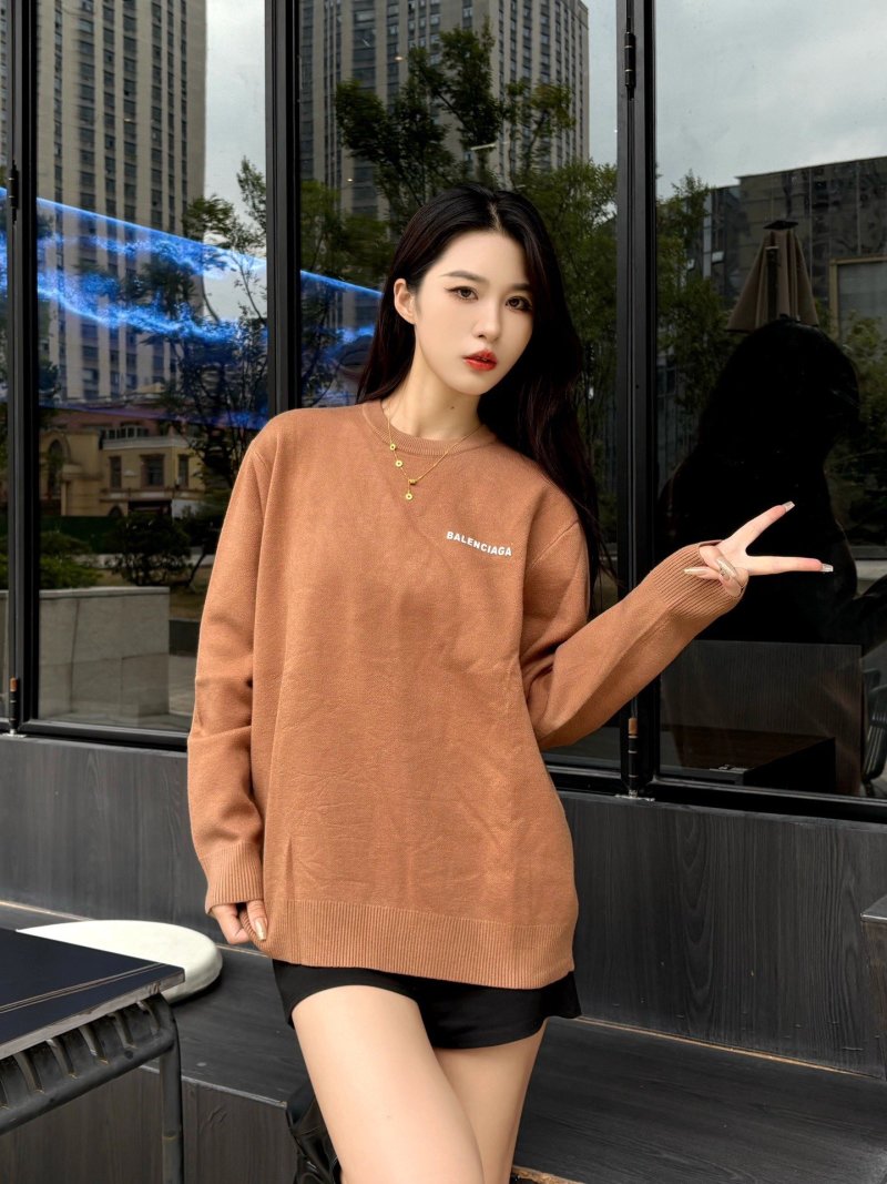 Balenciaga Camel Logo Crewneck Sweater view
