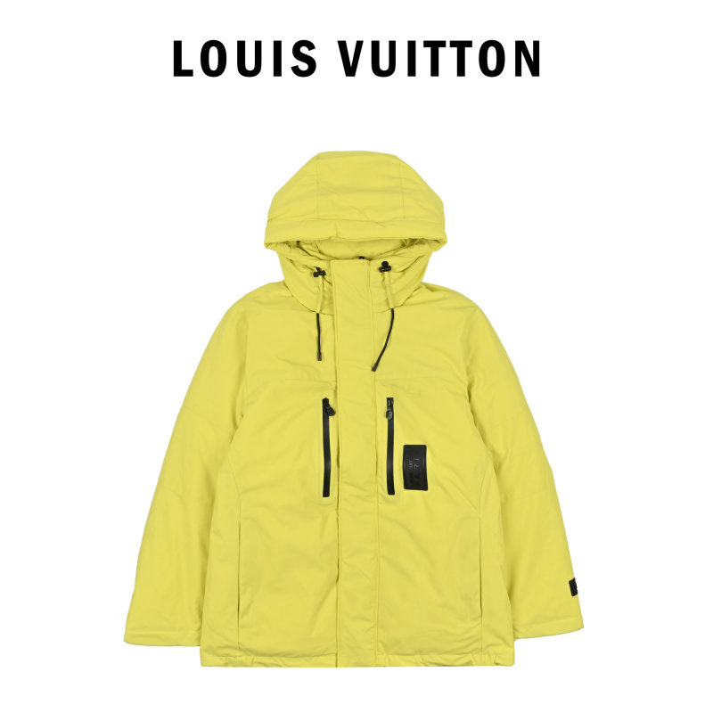 Neon Yellow Premium Down Puffer Jacket view