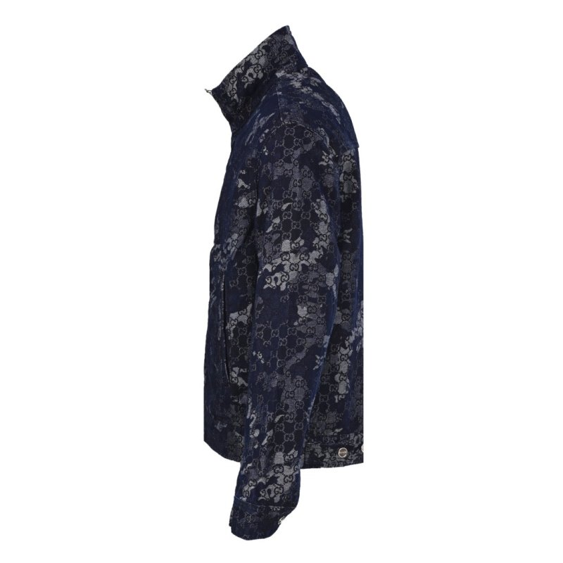 Gucci GG Monogram Jacquard Denim Jacket Deep Navy view