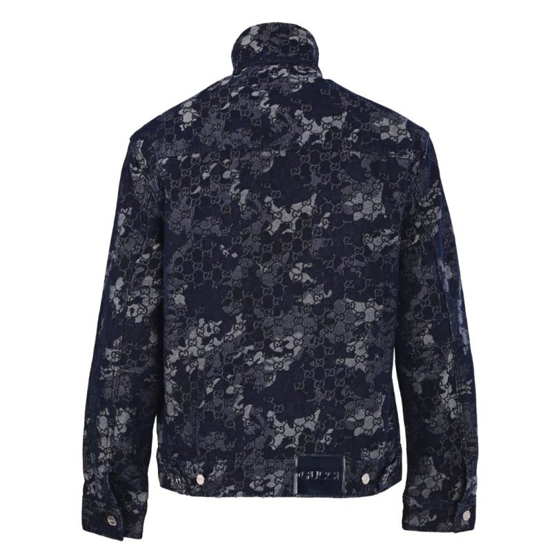 Gucci GG Monogram Jacquard Denim Jacket Deep Navy view