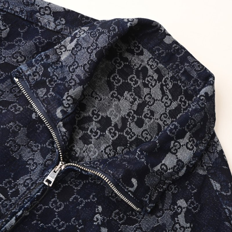 Gucci GG Monogram Jacquard Denim Jacket Deep Navy view