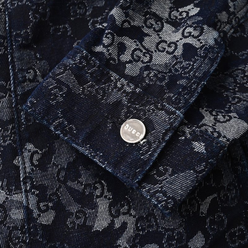 Gucci GG Monogram Jacquard Denim Jacket Deep Navy view