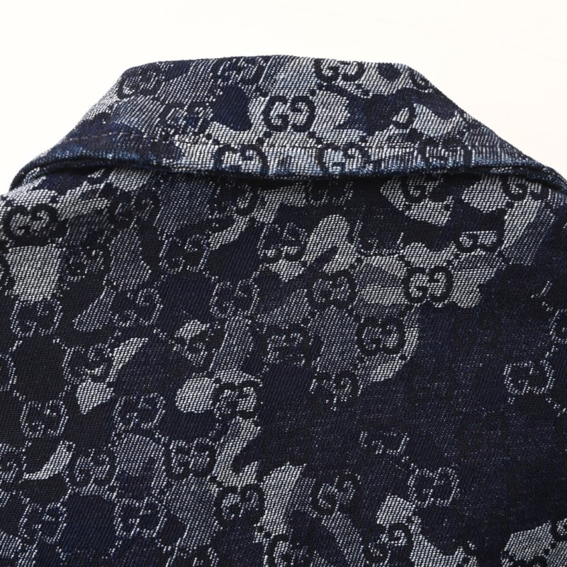 Gucci GG Monogram Jacquard Denim Jacket Deep Navy view