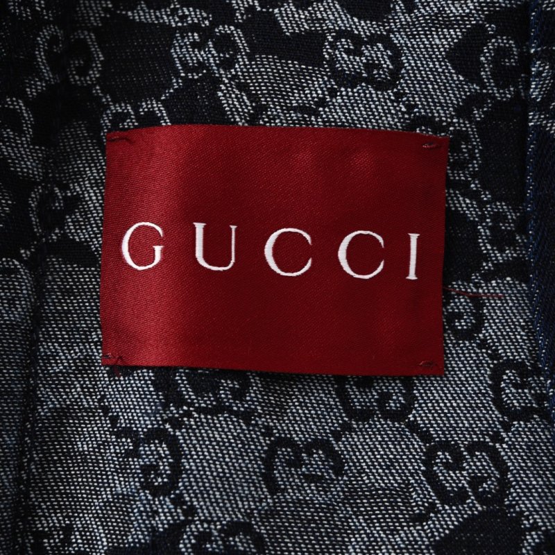 Gucci GG Monogram Jacquard Denim Jacket Deep Navy view
