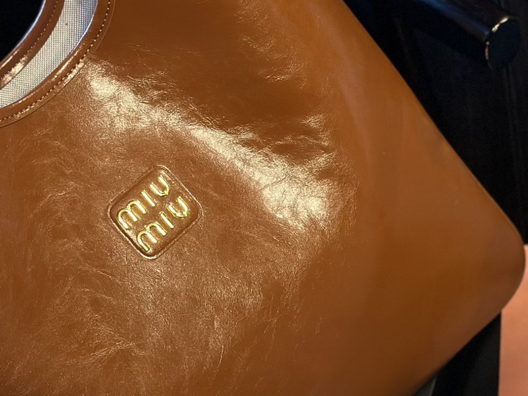 Miu Miu Cognac Leather Tote Bag 30cm view